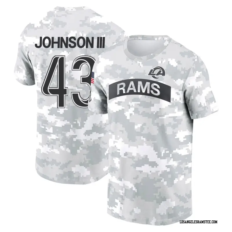 Men's Los Angeles Rams ＃43 John Johnson III Camo Arctic 2024 Salute to Service Performance T-Shirt