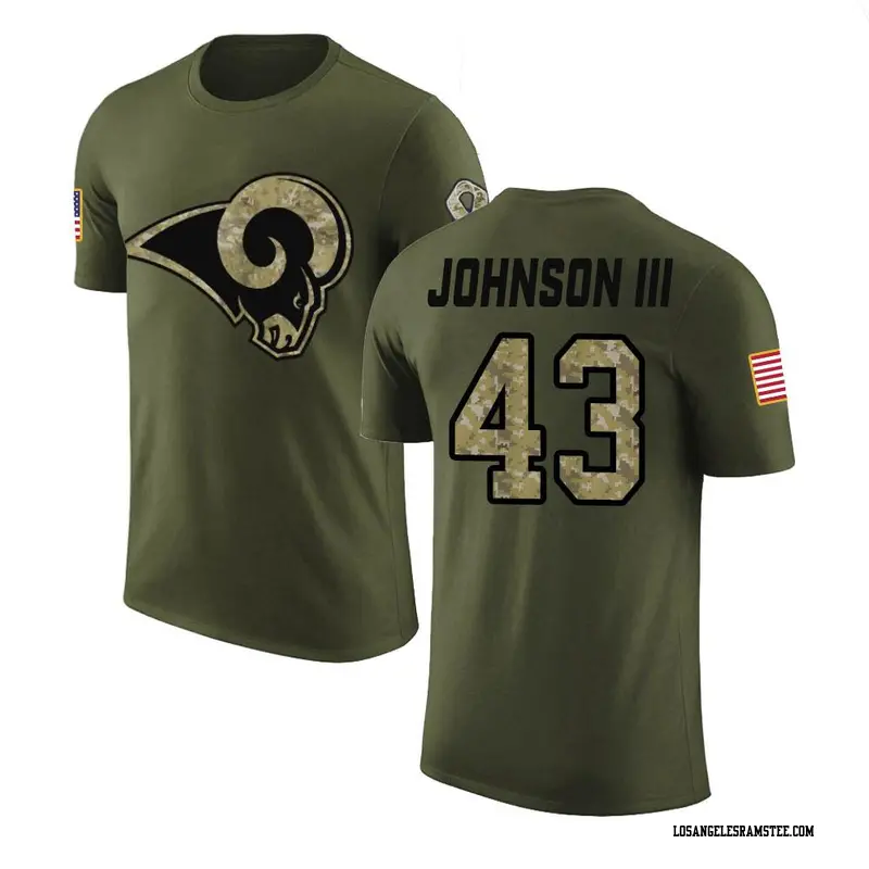 Youth Los Angeles Rams ＃43 John Johnson III Olive Salute to Service T-Shirt