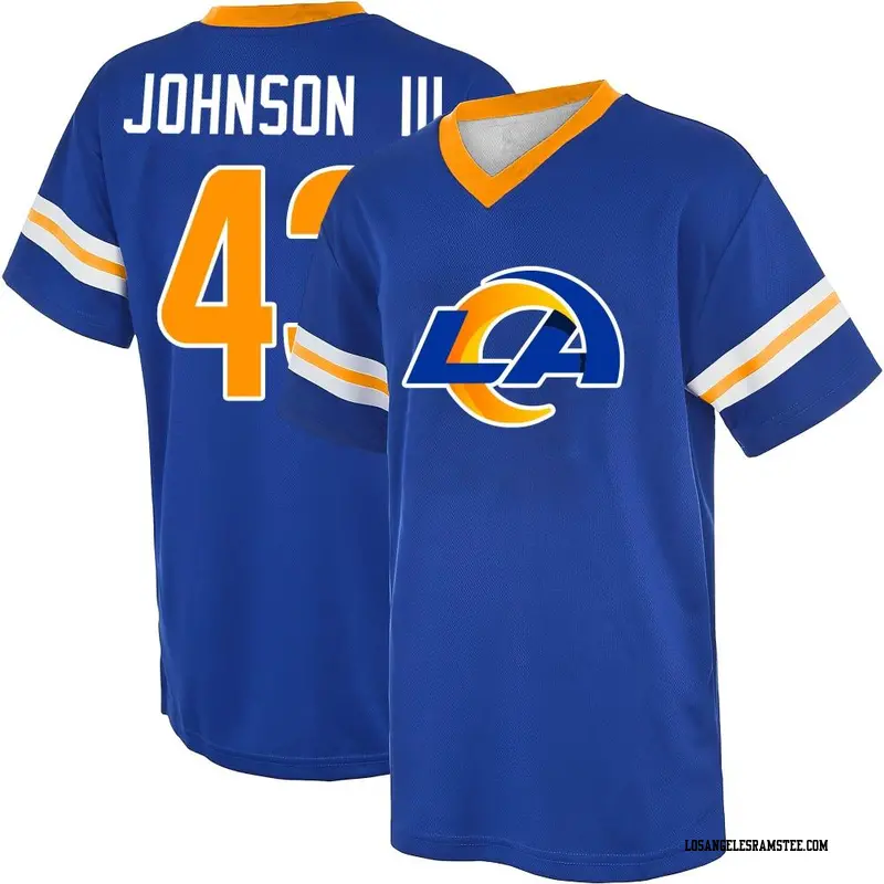 Youth Los Angeles Rams ＃43 John Johnson III Royal Name & Number Game Day V-Neck T-Shirt