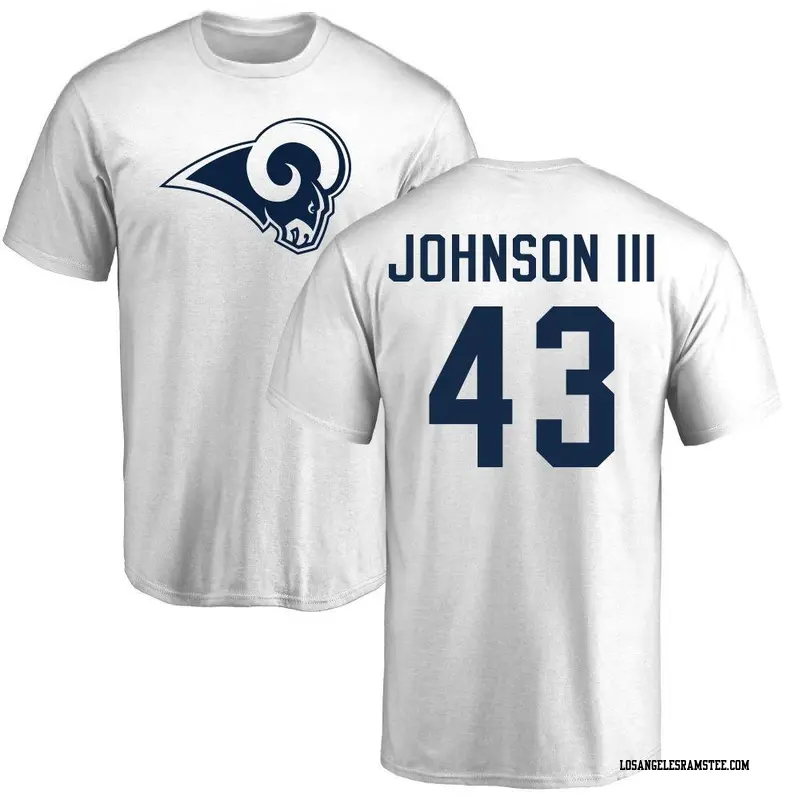 Youth Los Angeles Rams ＃43 John Johnson III White Name & Number Logo T-Shirt